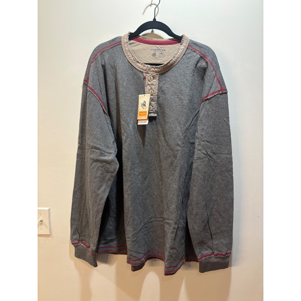 NWT Legendary Whitetails Mens Fully Charged Henley Charcoal Heather 3XL